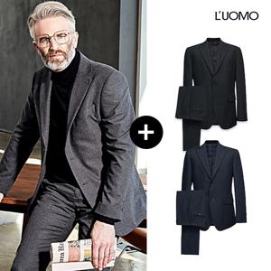 울 혼방 스트레치 수트 2벌세트(자켓2 + 팬츠2)