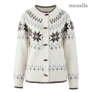 벨루스 노르딕 패턴 토글단추 니트 여성 가디건