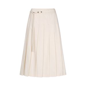 스티치 배색 플리츠 롱 스커트 OW5SS1640