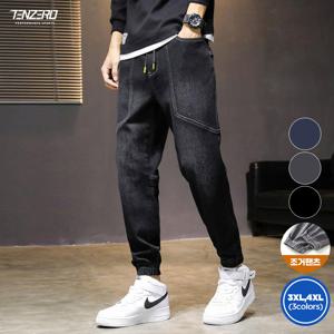사계절 데일리 남성 데님 밴드 조거팬츠 청바지 작업복 넒은주머니 캠핑 Bon-2638