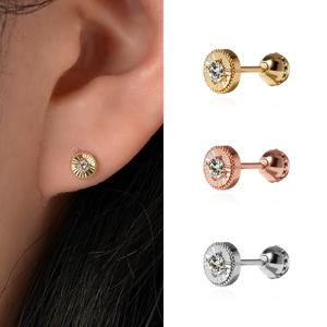 [CJ 단독상품] *화이트데이 세일* 14K 뉴 서클 랩다이아몬드 피어싱[한정패키지]