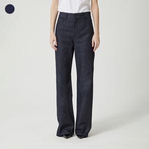 [본사직영] 여성 오비로고 프린트 원워시 스테이 데님 와이드 YN1D2005