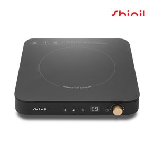 SHINIL 프리미엄 1구 인덕션 전기레인지 1인용 식탁용 휴대용 미니 SHL-M2000BK
