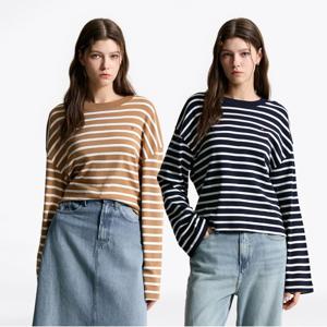 [정상가 129,000]  모던 스트라이프 롱 슬리브 2종 택1 (T22F6TTO032WT1)