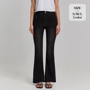 [브리치]  / 투버튼 스판 부츠컷 블랙 데님 팬츠 (P2418)