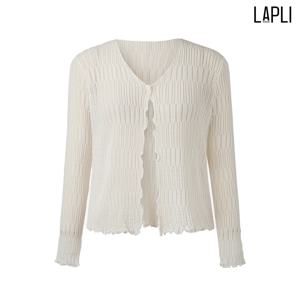 [최초가 89000원] 원버튼 시스루 니트 가디건_LKCDF124002