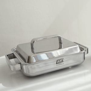 316Ti스텐 통5중 프로 사각 그리들팬(뚜껑 포함)