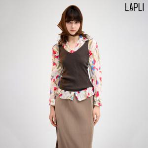 [최초가 129000원] 튤립 패턴 링클 블라우스_LPBLS325001