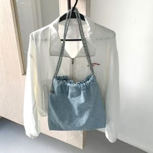 [브리치] 인해하우스 / 데님 체인 숄더백 복조리 스타일