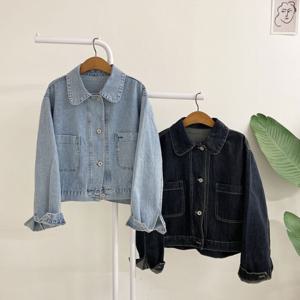 [브리치]  / 엘시아 카라 포켓 데님 청자켓(2color)