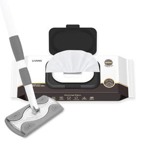 파워클린 밀대+밀대판+베이킹소다 캡형 물걸레 청소포(대형) 30매(30매*1팩)