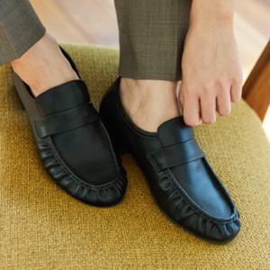 [소가죽&PU 2Type] 6Colors_카우레더&스웨이드 셔링 드레스 로퍼 l KM308