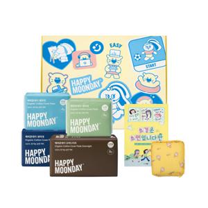 [해피문데이] 생리대 초경 세트 - 이지 스타트 (소형, 중형, 대형, 오버나이트)