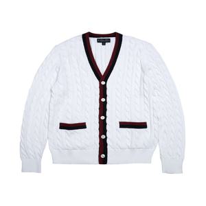 [정상가 260000원] 코튼 테니스 케이블 가디건 (화이트) (BBWCMM2570ADF)