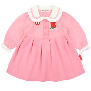 베이비 로즈 프릴 스웨터 드레스_BP61OD285