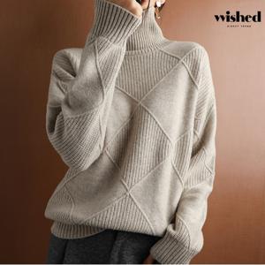 정상가:69,000원 ㅣ 페미닌 폴라넥 루즈 긴팔 니트 (WIBDNT028)