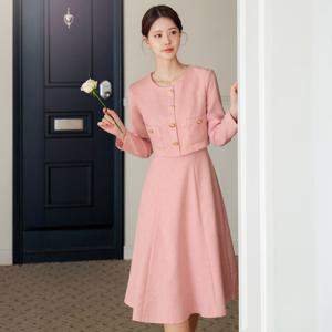 (~XXL까지) 오웰라 트위드 플레어 원피스 봄 가을 투피스같은 하객룩 오피스룩 모임룩 격식룩 빅사이즈