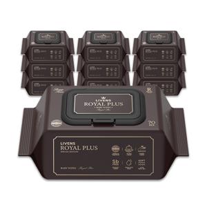 로얄 플러스 도톰한 엠보싱 물티슈 캡형 70매 x 10팩