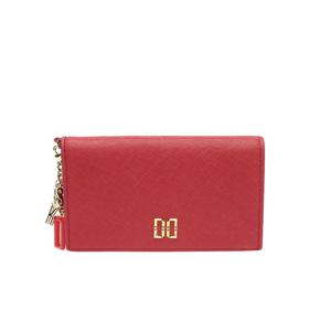 [선물포장/쇼핑백동봉]레드 DAKS 참장식 포인트 DD로고 카드지갑 DCWA5F002J