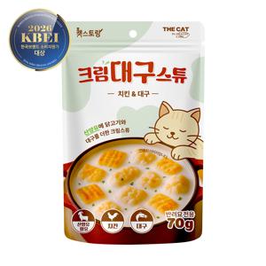 더캣 캣스토랑 고양이 습식 간식 산양유 크림스튜 치킨 대구 70g