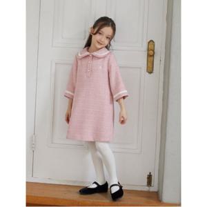 [택가 129,000] 클래식 트위드 8부 원피스 - 라이트 핑크 (BI6171G02Y)