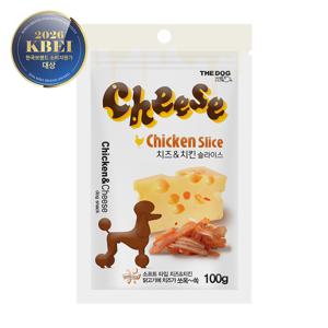 강아지 간식 치킨 치즈 슬라이스 100g