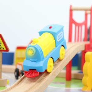 원목 전동기차놀이 90pcs 플레이테이블세트 블루