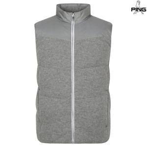 [양말드림]남성 배색 구스 다운 집업 니트 베스트 111D4SV381_MG