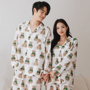 [브리치]  / 순면100% 디어 달링 곰돌이 커플 파자마 홈웨어