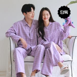 [브리치]  / (빅사이즈)보라해 피치기모 커플잠옷 파자마세트