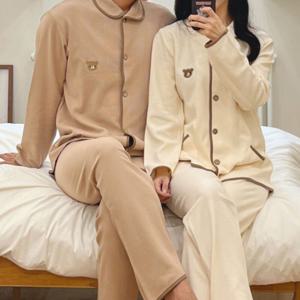 [브리치]  / 와플면 곰돌이자수 커플 잠옷 파자마 홈웨어