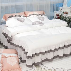 류금숙 프렌치감성 실키케어 향균프릴 차렵이불+베개커버세트