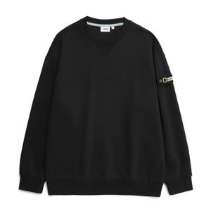 N231USW902 세미 오버핏 와펜 맨투맨 티셔츠 CARBON BLACK