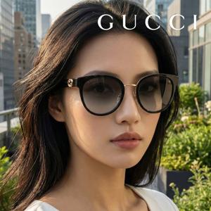 GG1027SK 001 공식수입 라운드 콤비 오버사이즈 뿔테 명품 선글라스