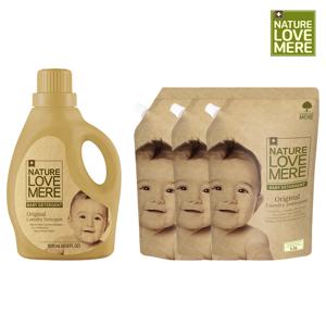 네이쳐러브메레 아기세탁세제 용기형 1800ml 1개+리필형1300ml 3팩