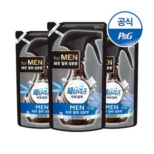 포맨 섬유탈취제 쿨아쿠아 리필 320ml 3개