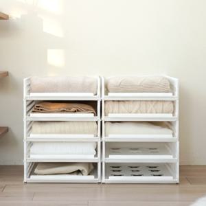 풀 슬라이딩 옷정리 적층 트레이 중형 1P 티셔츠 니트 바지 수납 정리