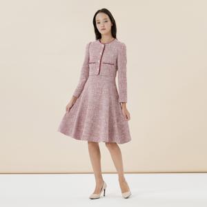 [롯데백화점][라인]라운드넥 루프 트위드 체크 원피스 (NWOPNJ01)