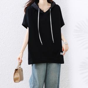 [브리치] 렐라웨어 / 엠엔 루즈핏 반팔 후드 티셔츠 JY250421