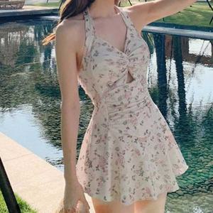 바캉스 모니키니 비치 래쉬가드 커버업 홀터넥 셔링 여성모노키니 모노키니수영복 원피스수영복