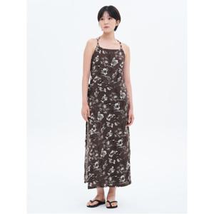 프린트 슬리브리스 롱 원피스  브라운 (115771AY1D)