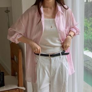 [브리치] 옷자락 / 여성 레이온 나일론 시스루 오버셔츠