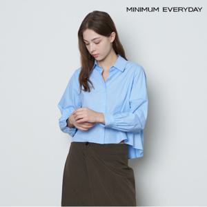 정상가:59000원 ㅣ [미니멈 에브리데이]베이직 백 플리츠 크롭 긴팔 셔츠 (EB3BA050D)