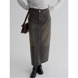 틴워싱 데님 롱 스커트  라이트 그레이 (355927LPE2)