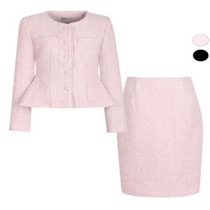 SET 여성 델타 겨울 트위드 정장 울자켓+스커트 세트