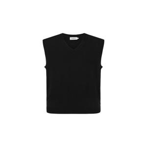 니트 조끼 브이넥 베스트  블랙