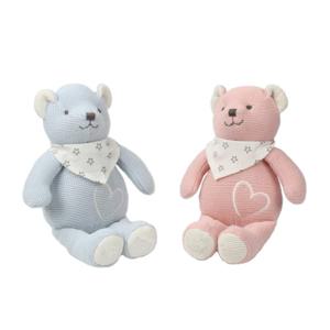 애착인형 하트 새긴 니트 곰인형