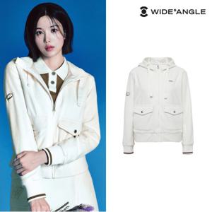 공식 신상 여성 CO 부클 우븐 믹스 후드 골프 풀집업 L WWW25274W6