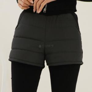 [옷자락] 여성 피치기모 레깅스 레이어드 밴딩 패딩 반바지