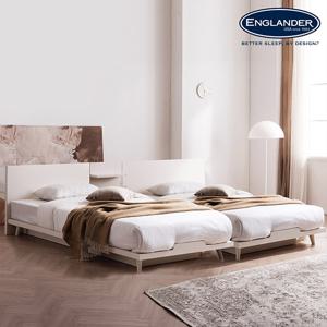 잉글랜더 바우 크림화이트 호텔 트윈 침대+협탁1EA Sweet Slumber 9존 필로우탑 매트-SS+SS